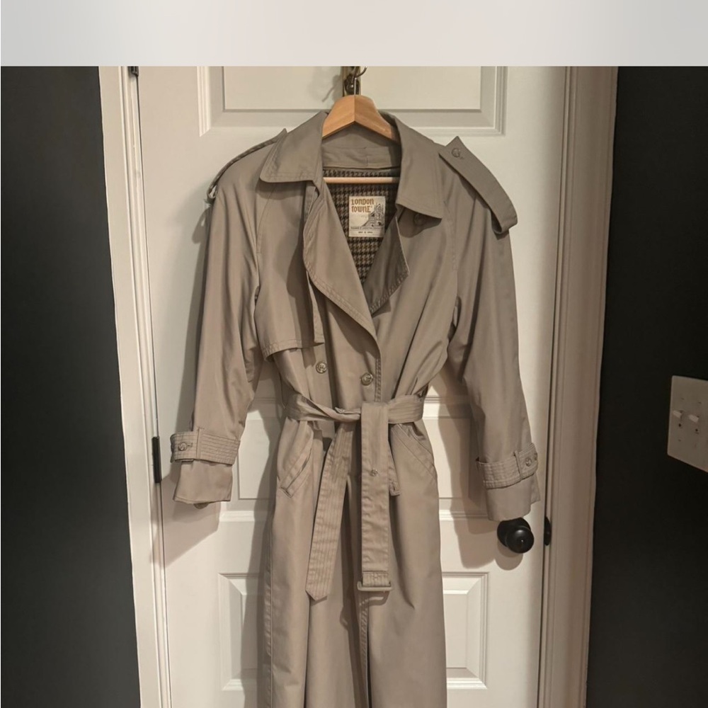 London Fog Light Gray Trench Coat
